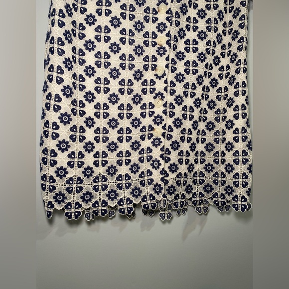 Anthropologie Maeve Short-Sleeve Geo Lace Mini Shirt Dress Size MP - Picture 6 of 12